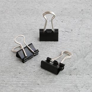 Pinzas doble clip, 15 mm, negro 