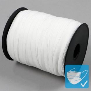Gomas elásticas de cierre en rollo, 6 mm, blanco, extra suave (rollo de 200 m) 
