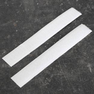 Tramos recortados de bandas de sujeción por contacto, autoadhesivo, gancho y bucle (en pares) 20 x 150 mm | blanco