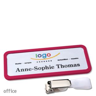 Tarjetas identificativas clip Office 30, púrpura 