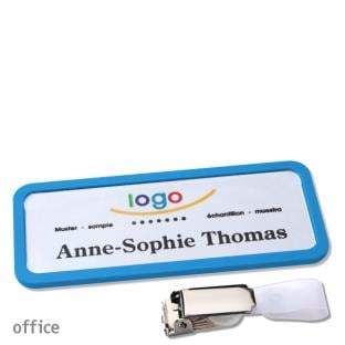 Tarjetas identificativas clip Office 30, azul medio 