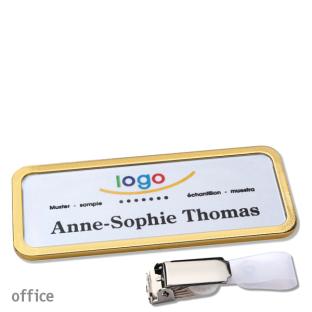 Tarjetas identificativas clip Office 30, dorado 