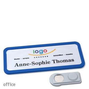 Tarjetas identificativas magnético Office 30, azul 