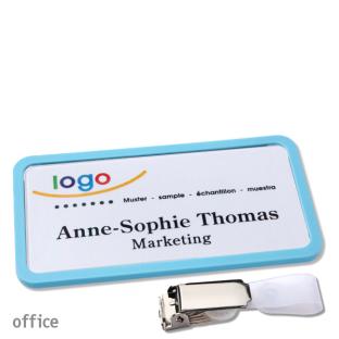 Tarjetas identificativas clip Office 40, azul pastel 
