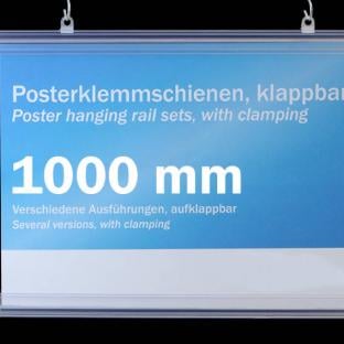 Tiras de sujeción para carteles, plástico, plegables 1000 mm | transparente