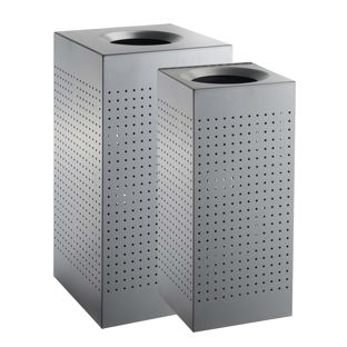Papelera de basura, para exteriores, acero, gris 
