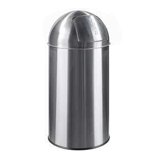 Cubo de basura Push, acero inoxidable plata mate 