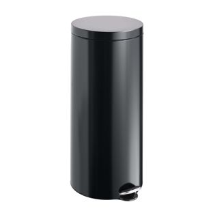 Cubo de basura con pedal 30 L acero  | negro  | mate 