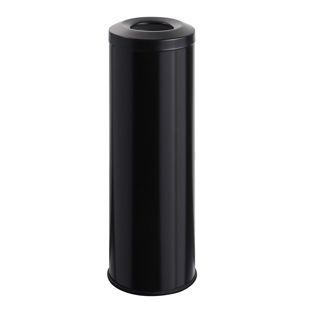 Cubo de basura autoextinguible 30 L acero  | negro  | mate 