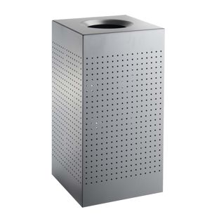 Papelera de basura, para exteriores, acero, gris 120 l