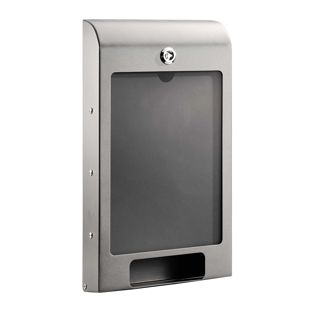 Dispensador de bolsas para perros, con compartimiento informativo A4, acero gris oscuro 