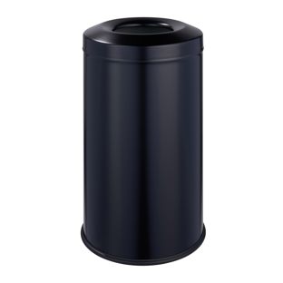 Cubo de basura autoextinguible 20 L acero  | negro  | mate 