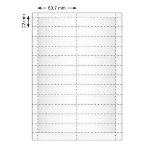 Plantillas de etiquetas imprimibles, en blanco Polar 20, 64 x 22 mm 