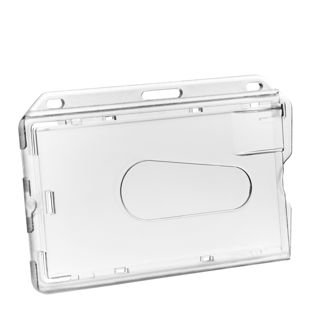 Funda tarjeta identificativa, plástico duro, ranura pulgar, pulida 