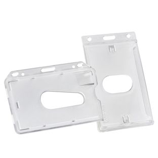 Funda tarjeta identificativa, plástico duro, ranura pulgar, mate 