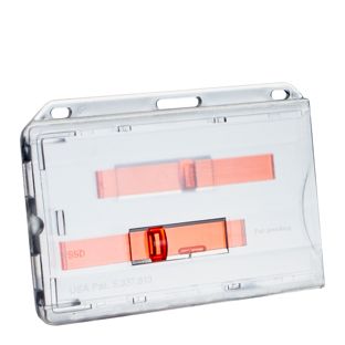 Funda tarjeta identificativa para 2 tarjetas con deslizadores rojos 