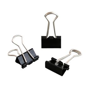 Pinzas doble clip, negro 19 mm