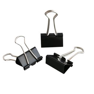 Pinzas doble clip, negro 25 mm