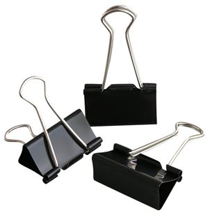 Pinzas doble clip, negro 41 mm