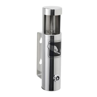 Cenicero de pared DARWIN, acero inoxidable, plata 21,5 cm
