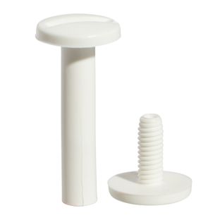 Tornillos plásticos para encuadernar, 35 mm | blanco 