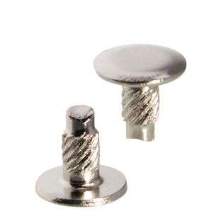 Cabezales de inserción a presión para tornillo para encuadernar, 8 mm, con 4 mm de alargamiento, niquelado 