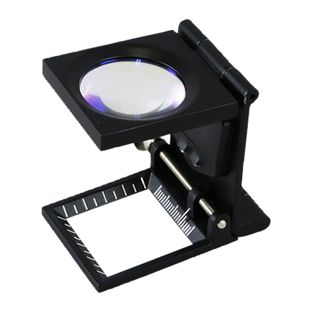Cuentahílos de metál, séxtuple aumento, iluminación LED, puntero ajustable, sin distorsión 