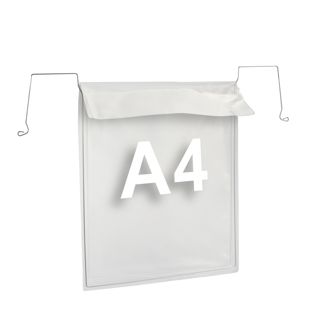 Sobres con gancho metálico A4, lado estrecho abierto, solapa 
