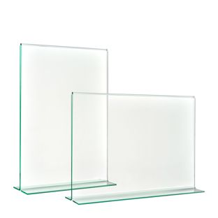 Soporte expositor en T con aspecto de cristal, PMMA (metacrilato), transparente 