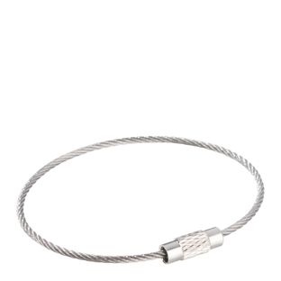 Conector de cable de acero con cierre giratorio, plateado 
