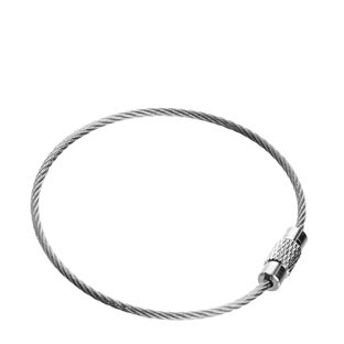 Conector de cable de acero con cierre giratorio, 110 mm, plateado 110 mm | paquete de 100 unidades (bolsa de cierre a presión) 
