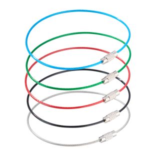 Conector de cable de acero con cierre giratorio, recubierto de color 