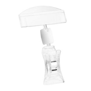 Clip identificador con broche pequeño y portaprecios, transparente 