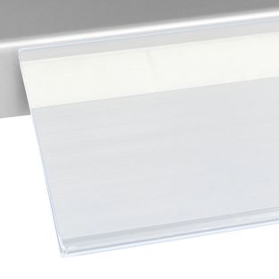 Regleta portaprecios DBR autoadhesiva 52 mm | 1000 mm | transparente  | para pegar (cinta adhesiva estándar) 