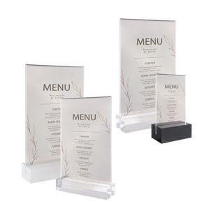 Expositor de mesa MODUL, funda de metacrilato con base de metacrilato 
