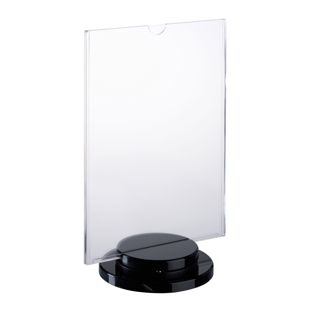 Expositor de mesa giratorio con base negra, metacrilato 