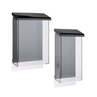 Portafolletos impermeable con tapa, negro, resistente  