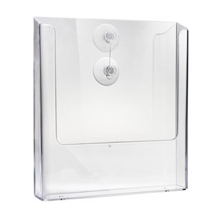 Portafolletos de pared con ventosas, poliestireno, transparente PTJ1 