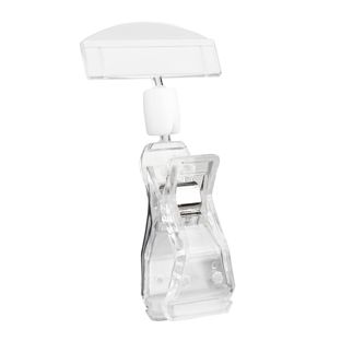 Clip identificador con broche grande y portaprecios transparente 
