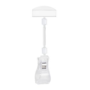 Clip identificador con portaprecios y broche grande, 5 cm de extensión, transparente 