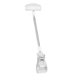 Clip identificador con broche grande y portaprecios, 10 cm de extensión, transparente 