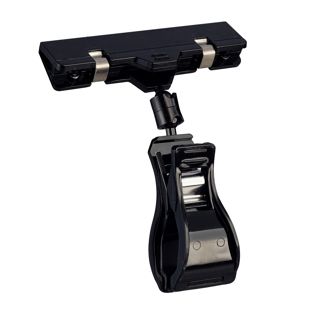 Clip identificador con broche grande y portaprecios,  negro 