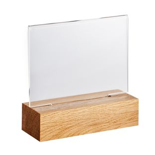 Soporte metacrilato con base de madera formato horizontal | null | A7