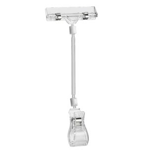 Clip identificador con broche grande y portaprecios, 10 cm de extensión, transparente 10 cm de extensión 
