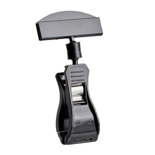 Clip identificador con broche grande y portaprecios negro 