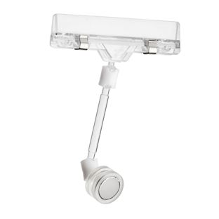 Clip identificador con soporte para etiquetas y base magnética de neodimio, 5 cm de extensión, transparente 
