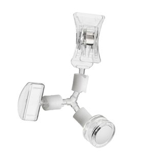 Clip identificador con portaprecios pequeño, broche pequeño y base magnética de neodimio, transparente 