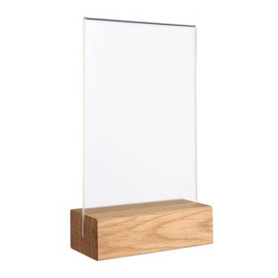 Expositor de mesa MODUL, funda de metacrilato con base de madera null | null | A6