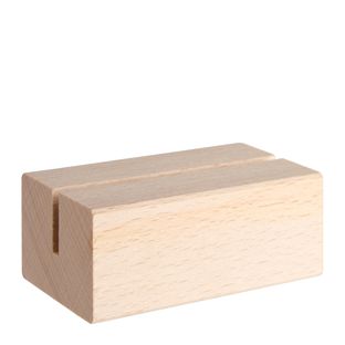 Portatarjetas de madera, base para sistema de combinación variable MODUL 74 mm | madera de haya  | ranura de inserción recta 