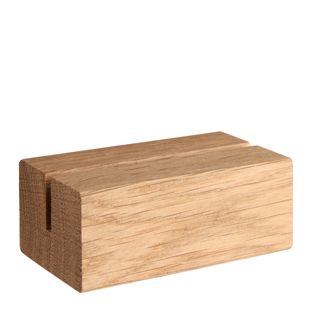 Portatarjetas de madera, base para sistema de combinación variable MODUL 74 mm | madera de roble  | ranura de inserción recta 